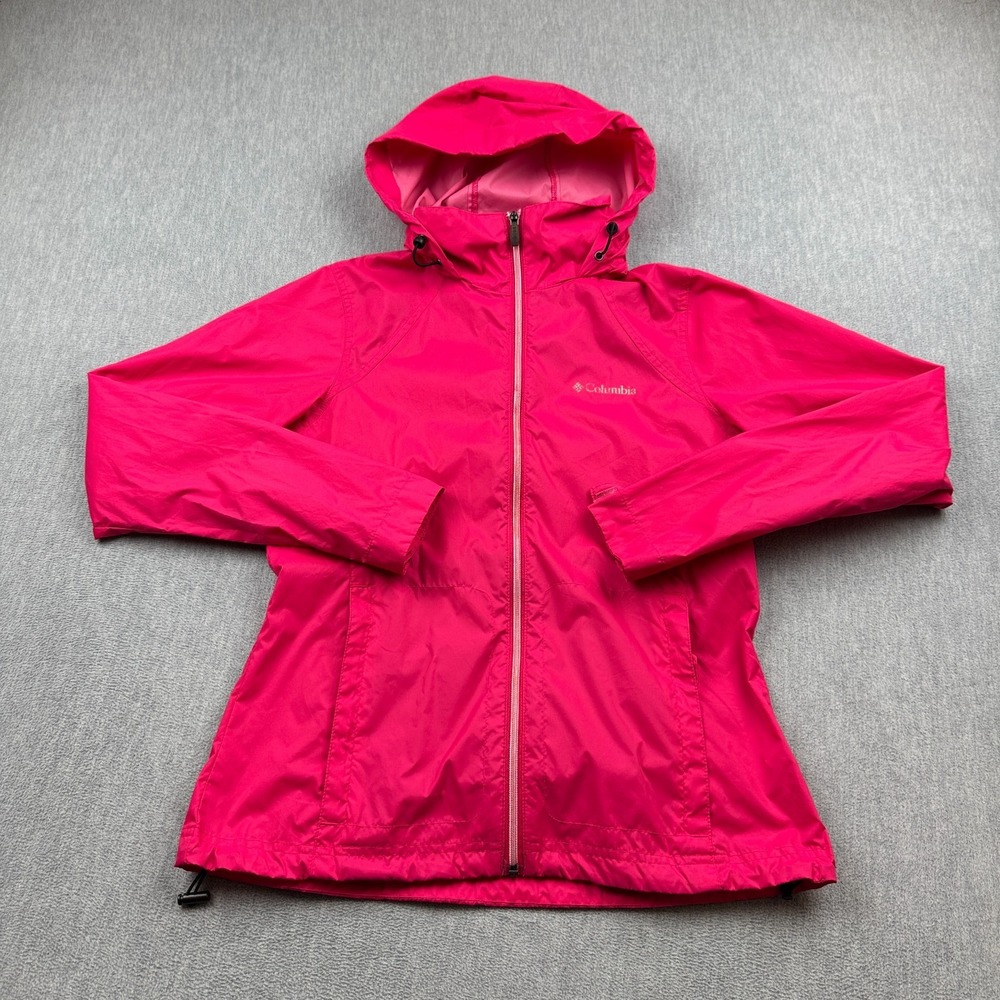 Columbia Jacket Womens Small Pink Switchback II Rain Full Zip Hooded Outdoor Top